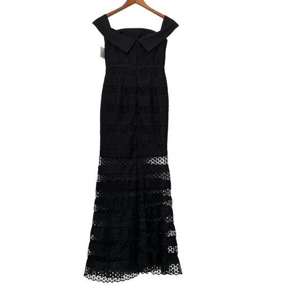 Jarlo Teagan Bardot Dress Sz 4 Black Off The Sh Mermaid Maxi Prom Evening Gown - Picture 1 of 14